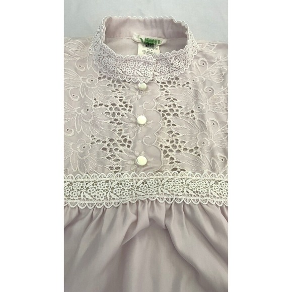 Julie Slumbertogs Womens Size S/P Vintage Satin Lace long Pink Nightgown - Picture 10 of 16